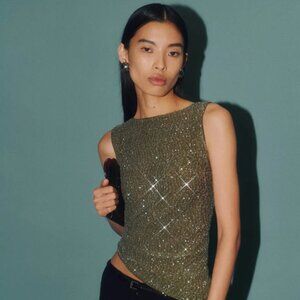 Reformation Lisa Knit Top Green - Size XS